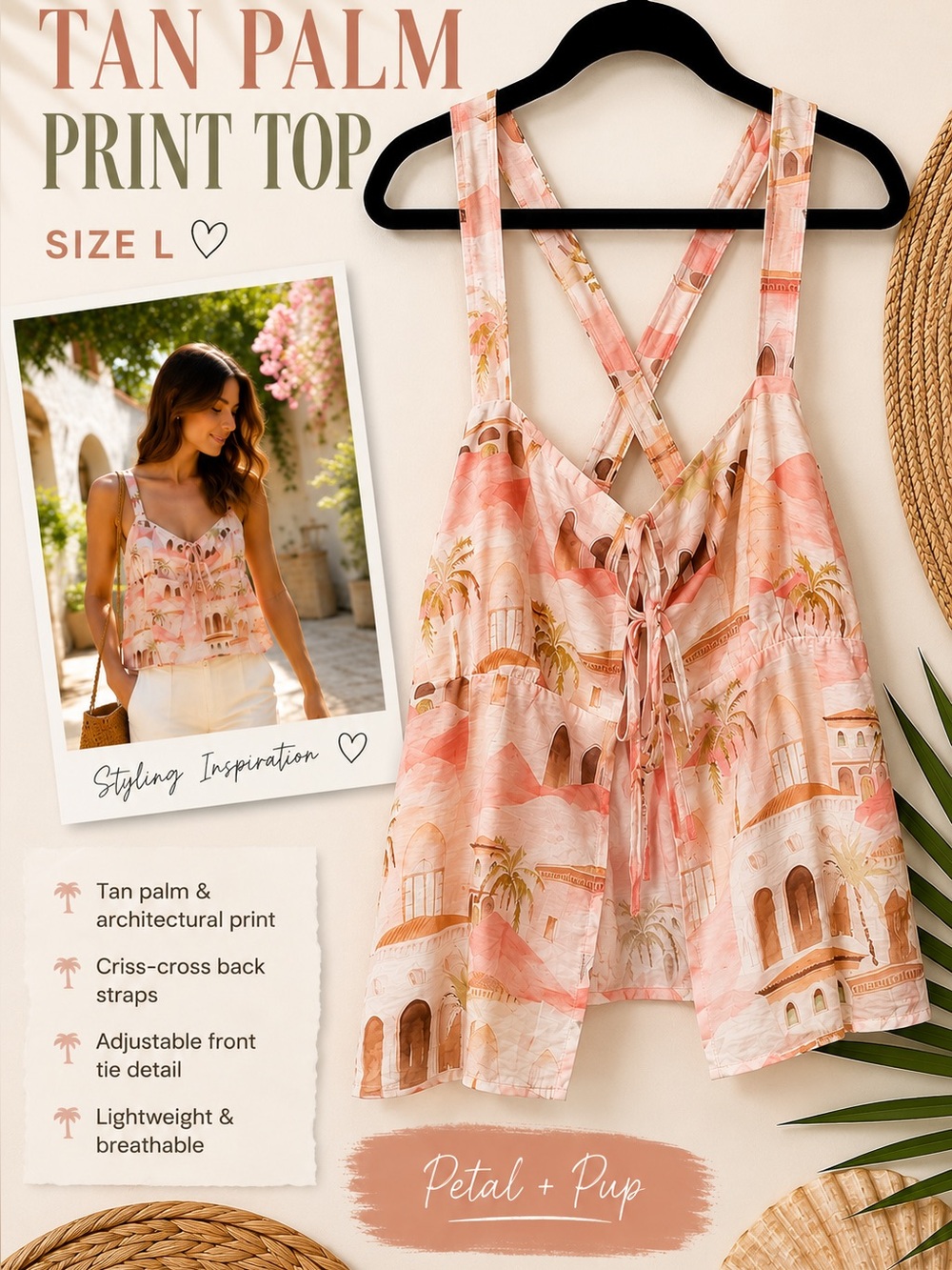 NWT Petal & Pup Mediterranean Print Resort Tank Large